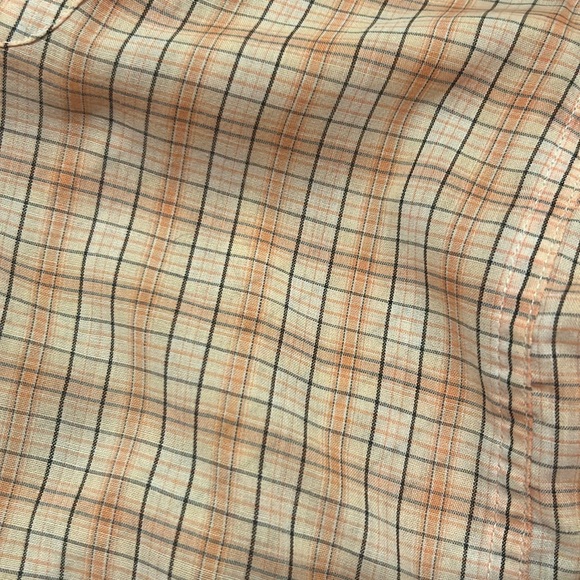 mens XL peach/coral button down short sleeve shirt - Picture 4 of 4